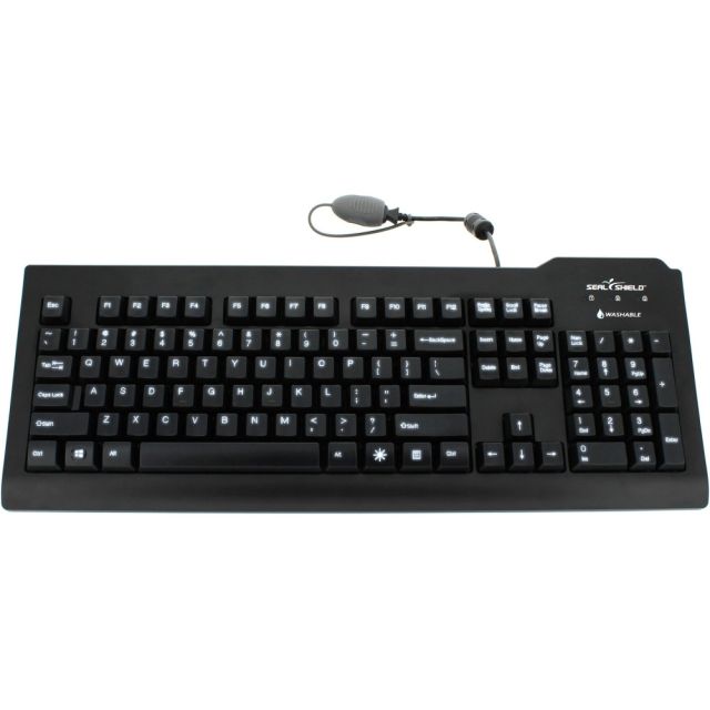 Seal Shield Silver Seal Glow Waterproof - Keyboard - backlit - USB - US - waterproof - black MPN:SSKSV207G
