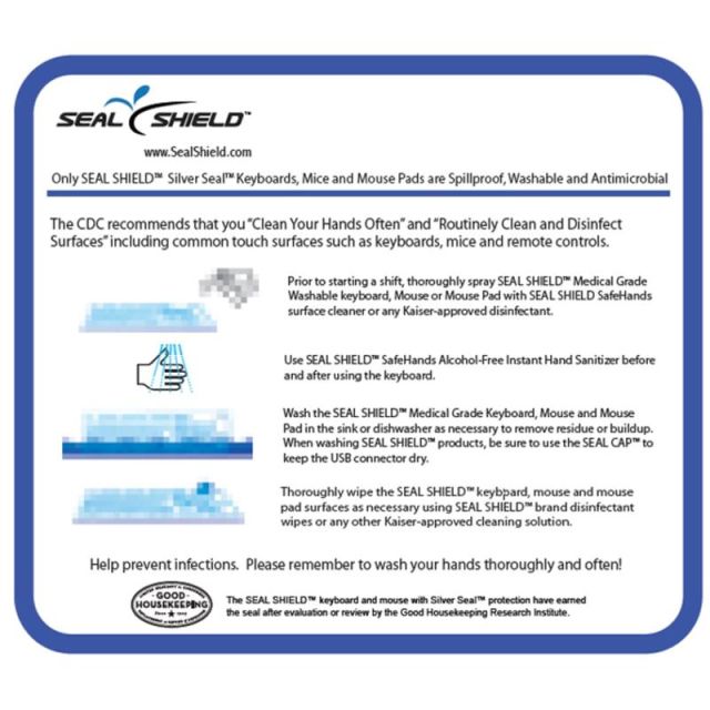 Seal Shield Medical Grade Antibacterial Mouse Pad - Plastic - Water Proof - 10 Pack (Min Order Qty 2) MPN:SSMP10