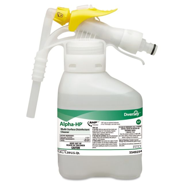 Diversey Alpha-HP Multi-Surface Disinfectant Cleaner, Citrus Scent, 50.7 Oz Bottle MPN:DVO5549254
