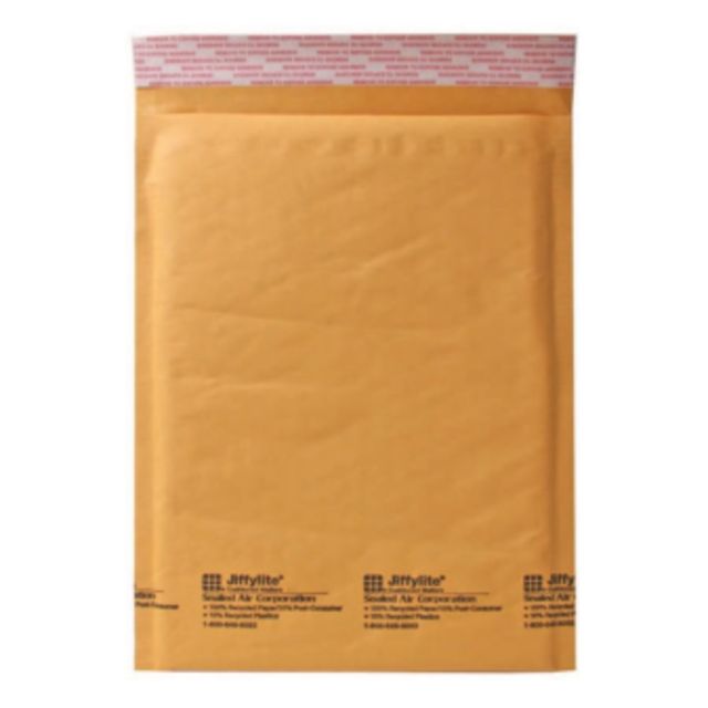 Sealed Air Self-Seal Bubble Mailers, 8 1/2in x 12in, Kraft, Case Of 100 MPN:39093