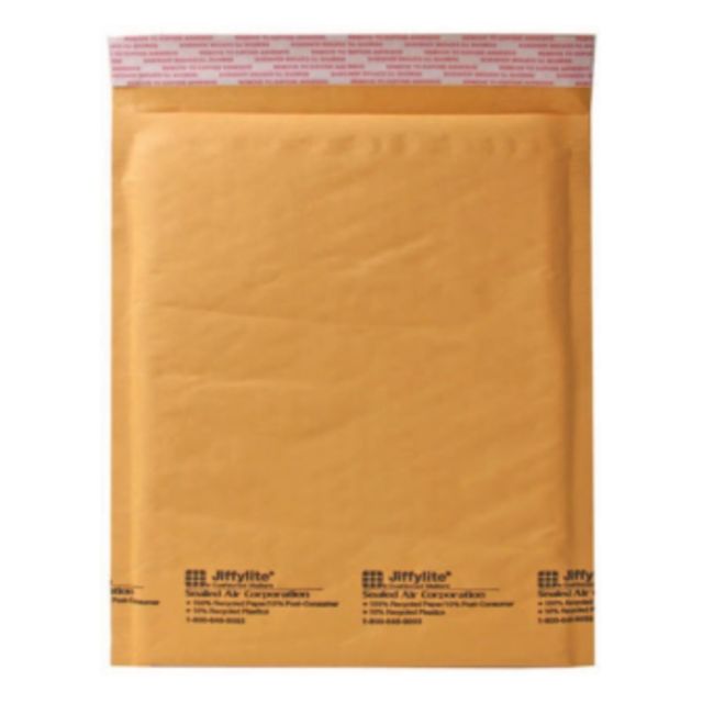 Sealed Air Self-Seal Bubble Mailers, 12 1/2in x 19in, Kraft, Case Of 50 MPN:39097