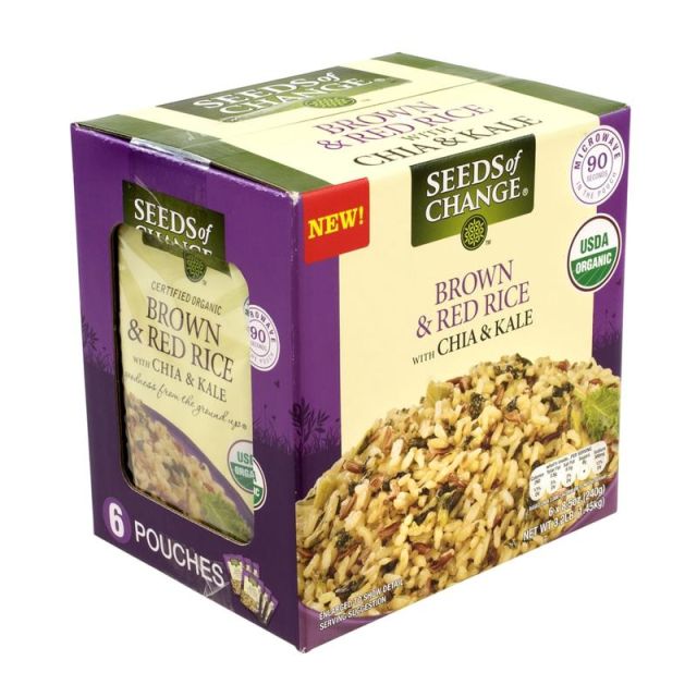 Seeds Of Change Brown Rice, With Chia And Kale, 8.5 Oz, Pack Of 6 Pouches (Min Order Qty 2) MPN:42021