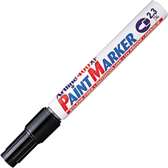 Artline Paint Marker, Bullet Point, 2.3 mm, Aluminum Barrel, Black Ink (Min Order Qty 13) MPN:47100