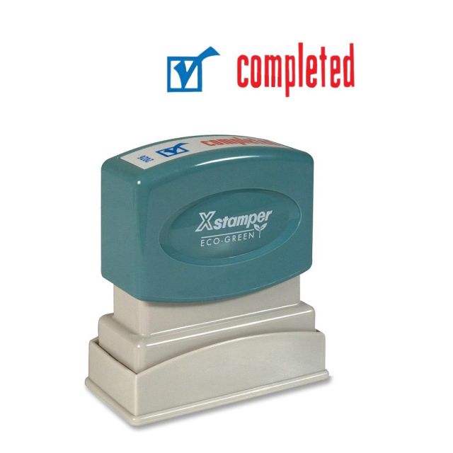 Xstamper Pre-Inked, Re-Inkable Two-Color Title Stamp, 