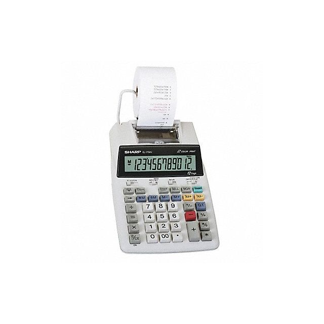 Desktop Calculator Printing LCD 12 Digit MPN:SHREL1750V