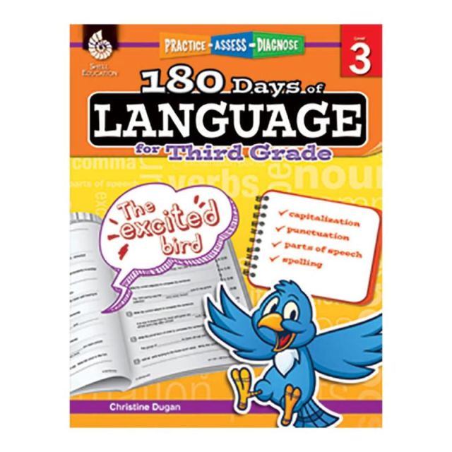 Shell Education 180 Days Of Language Workbook, Grade 3 (Min Order Qty 3) MPN:51168