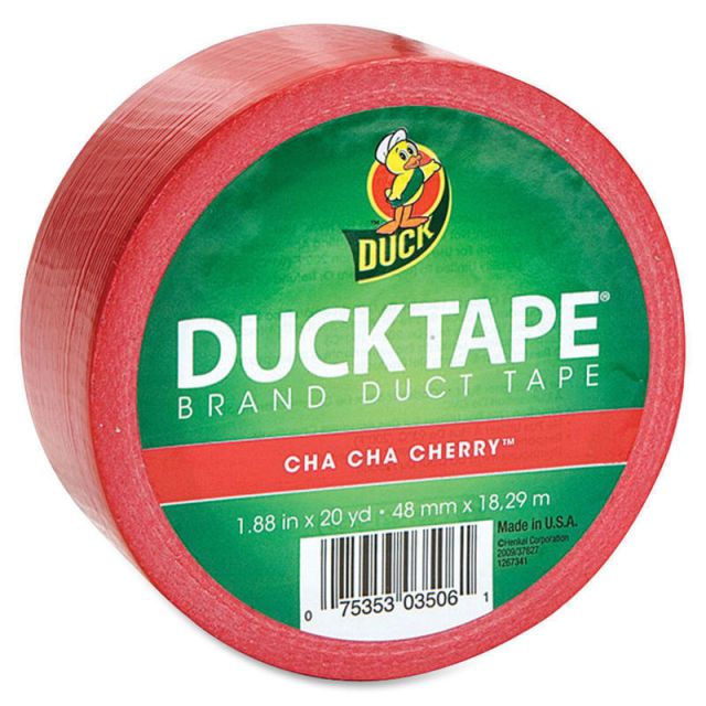 Duck Brand Brand Color Duct Tape - 20 yd Length x 1.88in Width - 1 / Roll - Red (Min Order Qty 10) MPN:1265014RL
