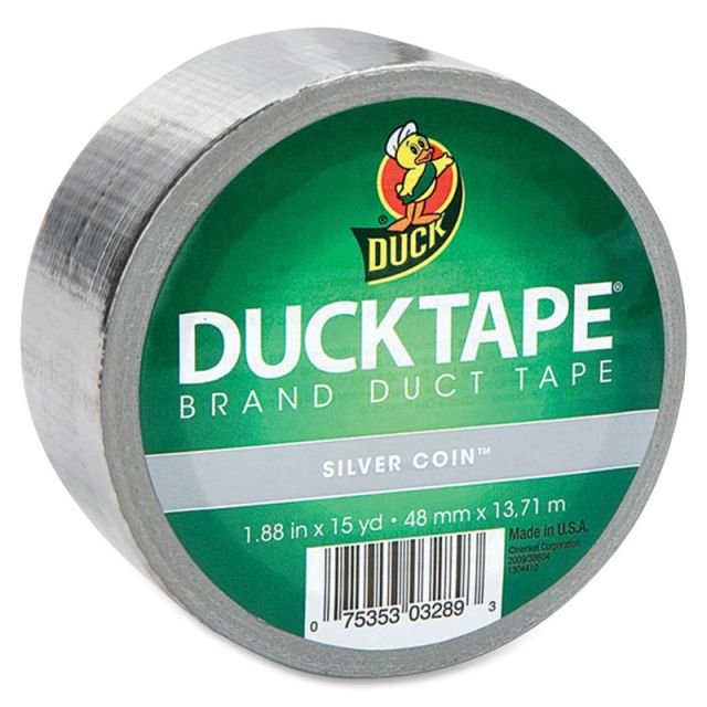 Duck Brand Color Duct Tape - 15 yd Length x 1.88in Width - 1 / Roll - Chrome (Min Order Qty 6) MPN:1303158RL