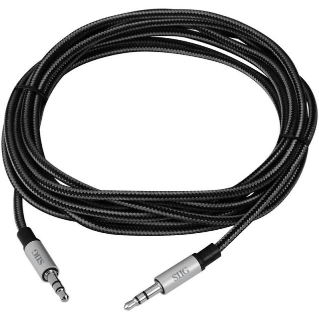 SIIG Woven Fabric Braided 3.5mm Stereo Aux Cable (Min Order Qty 3) MPN:CB-AU0B12-S1