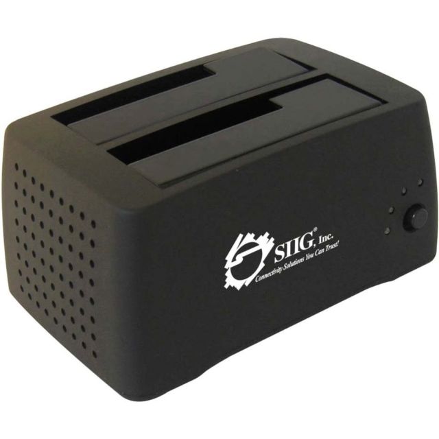 SIIG Cool Dual SATA to USB 2.0 Docking Station - 3.5in - 1/3H Hot-swappable - External (Min Order Qty 2) MPN:SC-SA0412-S1