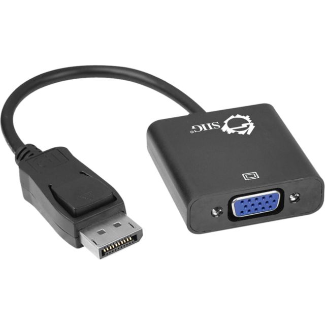 SIIG DisplayPort To VGA Active Adapter Converter, 9.25in, Black (Min Order Qty 2) MPN:CB-DP0N11-S1
