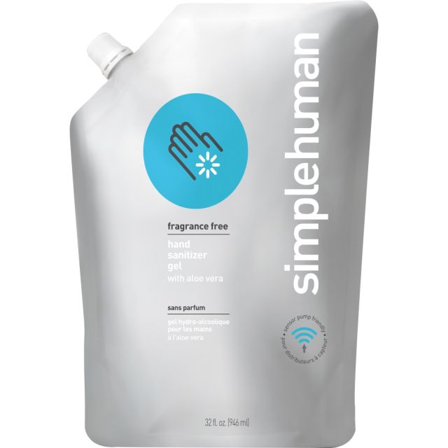 simplehuman Fragrance-Free Hand Sanitizer Refill Pouches, 32 Oz, Pack Of 4 Pouches MPN:CT1085