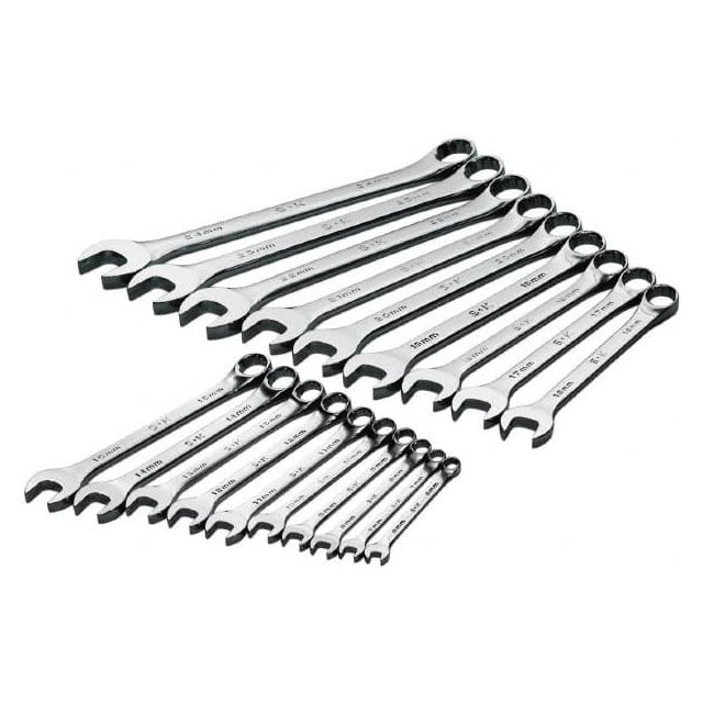 Combination Wrench Set: 19 Pc, 6 to 24 mm Wrench, Metric 86224 Tools