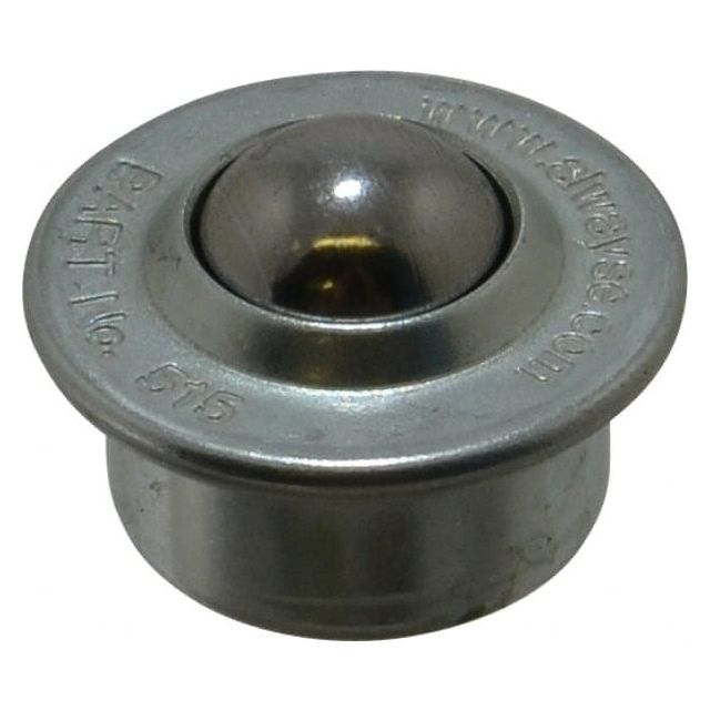 Ball Transfer: 15 mm Ball Dia, Carbon Steel, Round Base MPN:BT 515-0-13