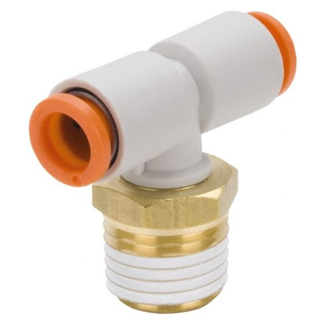 Push-to-Connect Tube Fitting: Male Branch Tee, 1/8