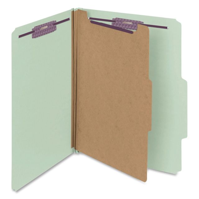 Smead Classification Folders, With SafeSHIELD Coated Fasteners, 2in Expansion, Letter Size, 60% Recycled, Gray/Green, Box Of 10 (Min Order Qty 2) MPN:13776