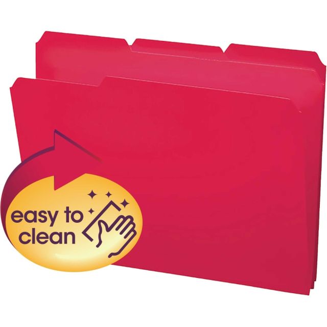 Smead Inn Dura File Folders, Letter Size, 1/3 Cut, Red, Box Of 24 (Min Order Qty 3) MPN:10501