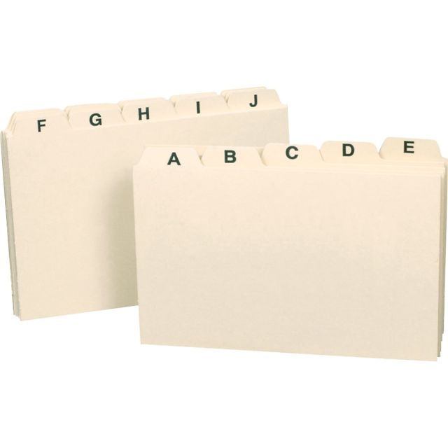 Smead Alphabetic Card Guides, 5in x 3in, 1/5-Cut Tab, Manila, Box Of 12 (Min Order Qty 11) MPN:55076
