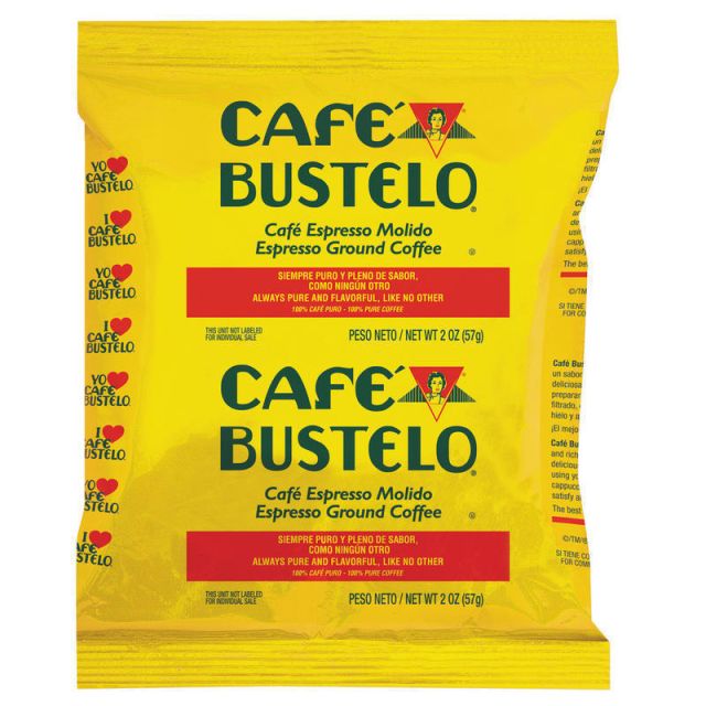 Cafe Bustelo Espresso Coffee Single-Serve Packets, Dark Roast, 2 Oz Per Bag, Carton Of 30 Bags (Min Order Qty 2) MPN:7447101014