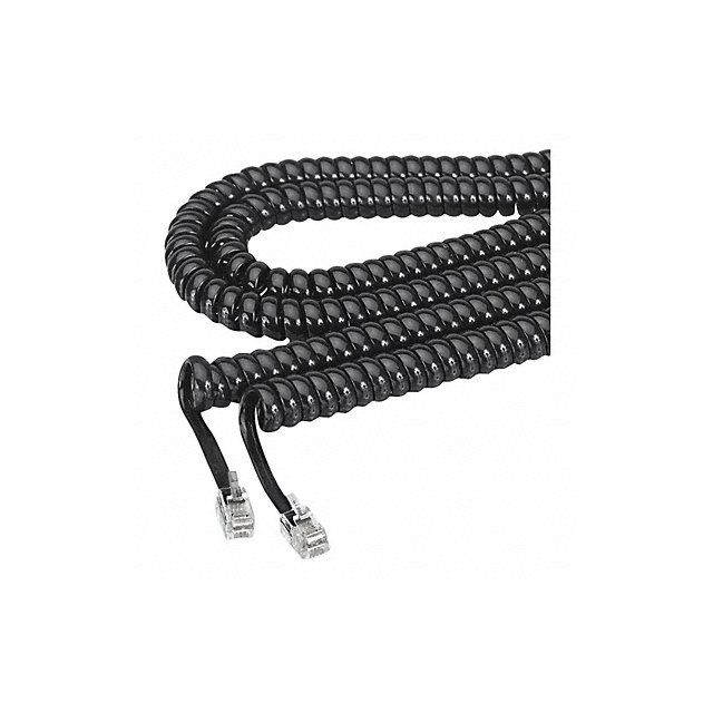 Coiled Phone Cord 25 ft Black MPN:42261