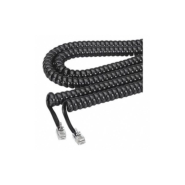Coiled Phone Cord 12 ft Black MPN:48102