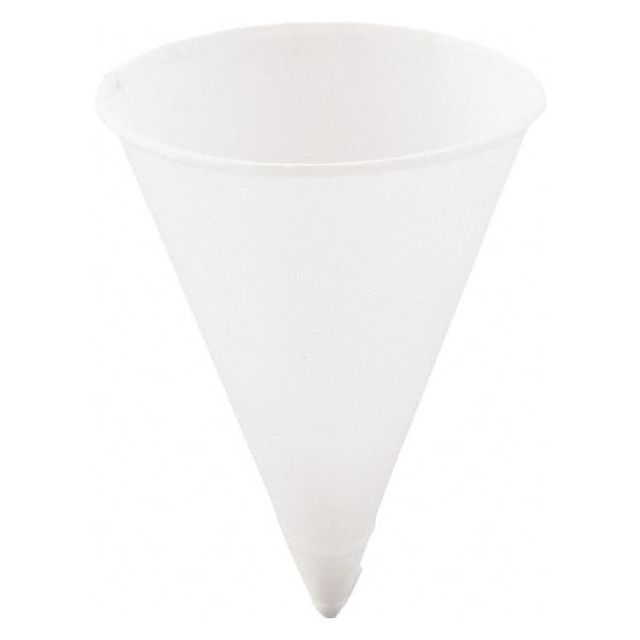 Pack of (25) Cone Water Cups, Paper, 4 oz, Rolled Rim, 200/Bags MPN:SCC4R2050