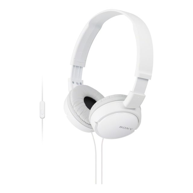 Sony ZX On-Ear Monitor Headphones, White, MDRZX110AP/W (Min Order Qty 3) MPN:MDRZX110AP/W