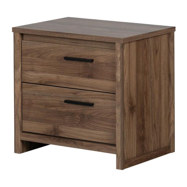 South Shore Tao 2-Drawer Nightstand, 22-1/2inH x 23-3/4inW x 17inD, Natural Walnut MPN:11938