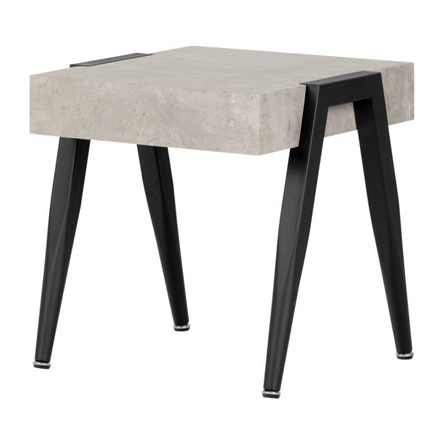 South Shore City Life End Table, 19-3/4inH x 19-3/4inW x 19-3/4inD, Concrete Gray/Black MPN:11416