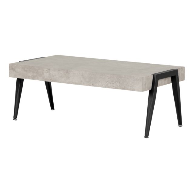South Shore City Life Coffee Table, 16-3/4inH x 46-1/2inW x 23-3/4inD, Concrete Gray/Black MPN:11417