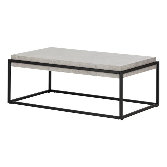South Shore Mezzy Modern Industrial Coffee Table, 16-1/2inH x 43-5/16inW x 23-5/8inD, Concrete Gray MPN:12066