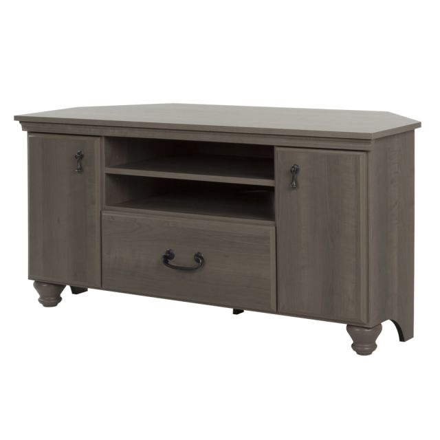 South Shore Noble Corner TV Stand For TVs Up To 55in, Gray Maple 10381 Furniture