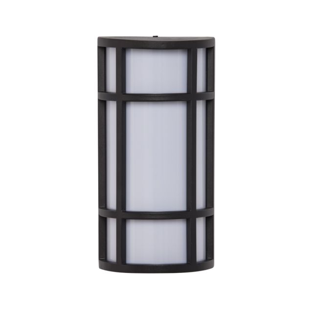 Southern Enterprises Richman Indoor/Outdoor LED Wall Sconce, 6inW, White Shade/Black Base MPN:LT0045