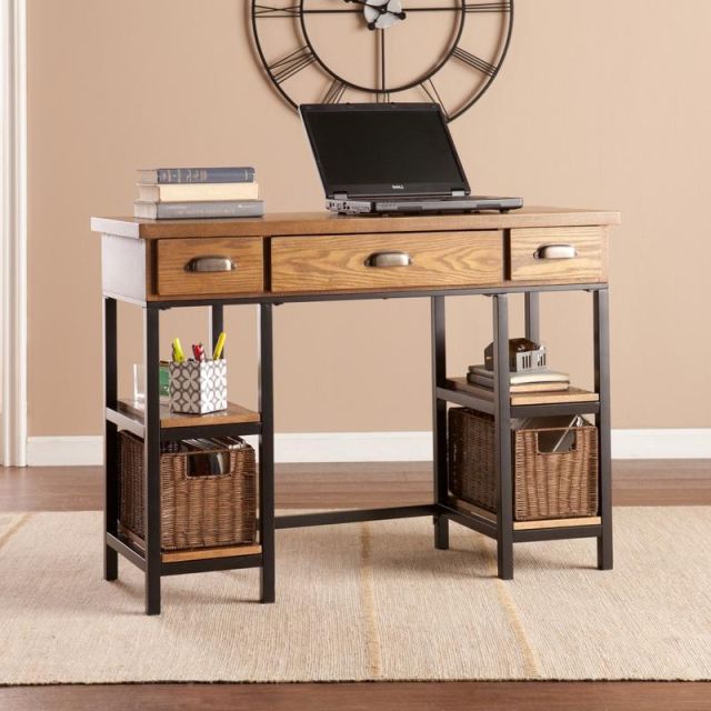 Southern Enterprises Desk, Black/Brown/Gray MPN:HO8812