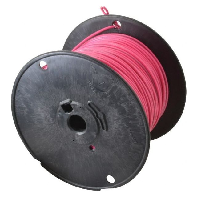 Machine Tool Wire: 18 AWG, Pink, 500' Long, Polyvinylchloride, 0.108
