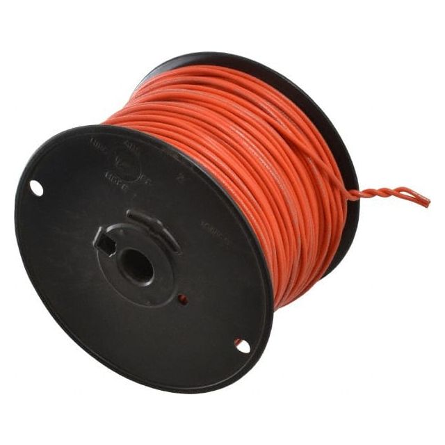 Machine Tool Wire: 16 AWG, Orange, 500' Long, Polyvinylchloride, 0.12