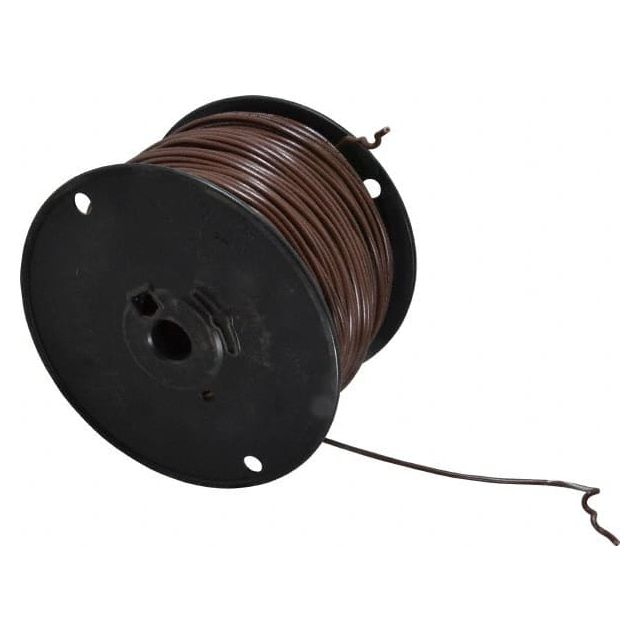 Machine Tool Wire: 16 AWG, Brown, 500' Long, Polyvinylchloride, 0.12