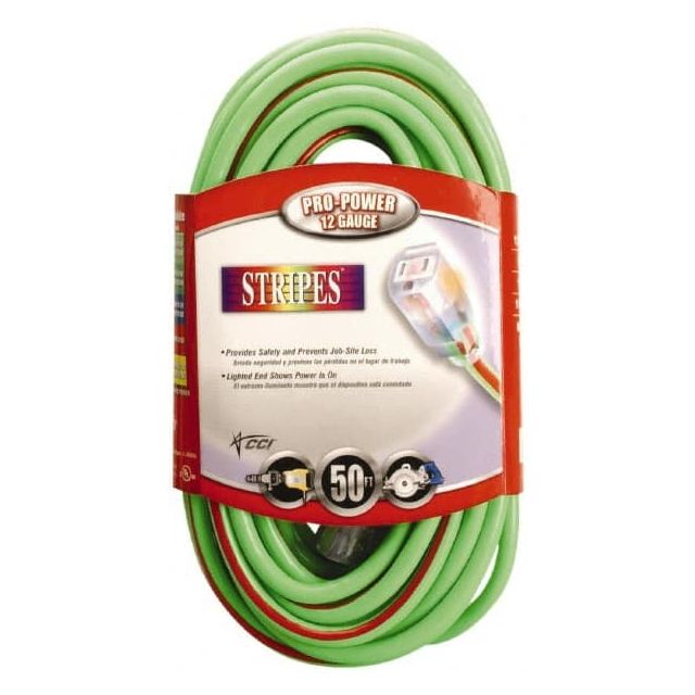 50', 12/3 Gauge/Conductors, Green/Red Outdoor Extension Cord 2548SW0054 Power & Electrical Supplies