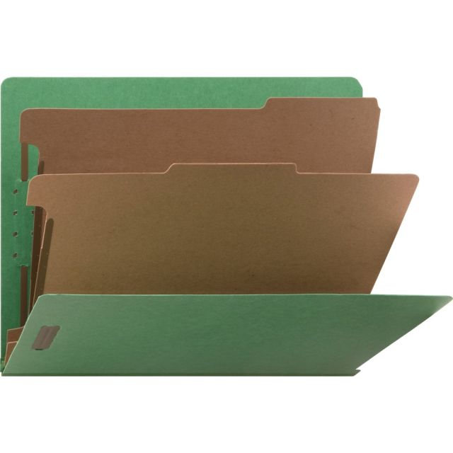 Nature Saver Letter  Classification Folder - 8 1/2in x 11in - End Tab Location - 2 Divider(s) - Green - - 10 / Box MPN:SP17373
