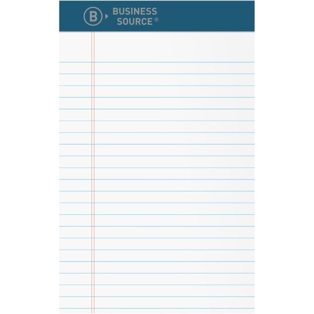 Business Source Premium Writing Pad - 5in x 8in - Tear Proof, Sturdy Back, Bleed-free - 1 Dozen MPN:03105