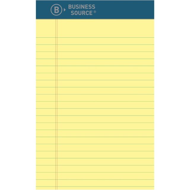 Business Source Premium Writing Pad - 5in x 8in - Tear Proof, Sturdy Back, Bleed-free - 1 Dozen MPN:03106