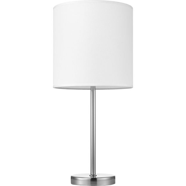 Lorell Linen Shade LED Lamp, Table, White/Silver MPN:99966