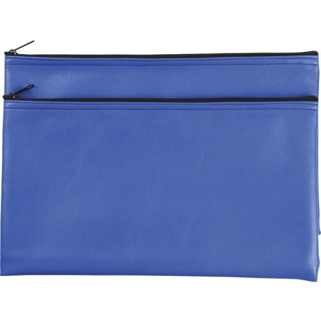 Business Source Carrying Case (Wallet) Money, Receipt, Office Supplies, Check - Blue - Polyvinyl Chloride (PVC) Body - 6in Height x 11in Width - 2 Pack (Min Order Qty 9) MPN:00087