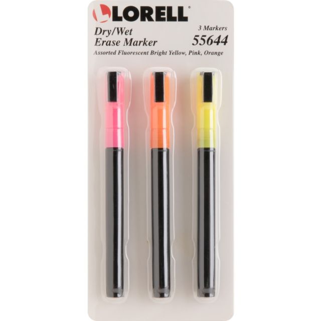Lorell Magnetic Dry-Erase/Chalkboard Marker, Multicolor, Pack Of 3 (Min Order Qty 14) MPN:55644