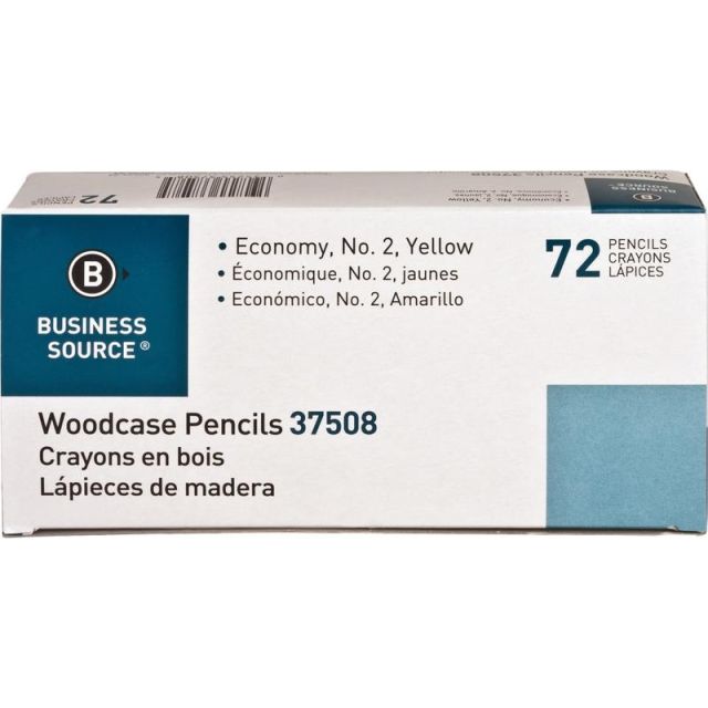 Business Source Woodcase No. 2 Pencils, #2 Lead, Yellow Wood Barrels, 72 Pencils Per Box, Case Of 4 Boxes (Min Order Qty 6) MPN:37508