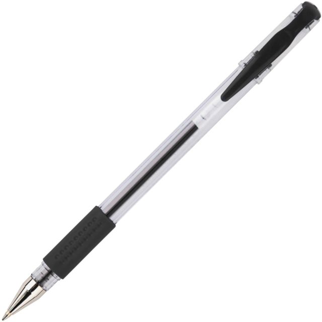 Integra Gel Ink Stick Pens - Black Gel-based Ink - Clear, Chrome Barrel - 12 / Dozen (Min Order Qty 14) MPN:36193