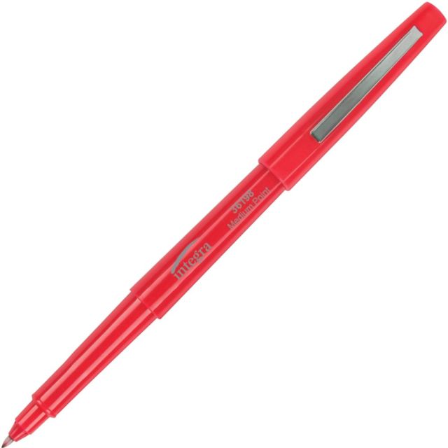 Integra Medium-point Pen - Medium Pen Point - Red Water Based Ink - Red Barrel - 12 / Dozen (Min Order Qty 10) MPN:36198