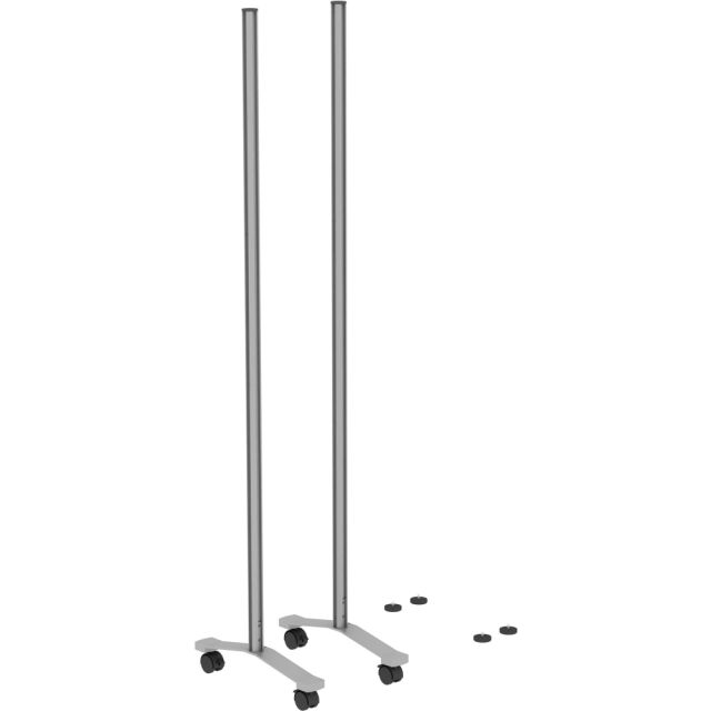 Lorell Adaptable Panel Legs - 18.8in Width x 2in Depth x 71in Height - Aluminum - Silver MPN:90271