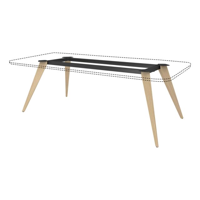 Lorell 96inW Rectangular Conference Table Wood Base, Natural/Black MPN:LLR16226