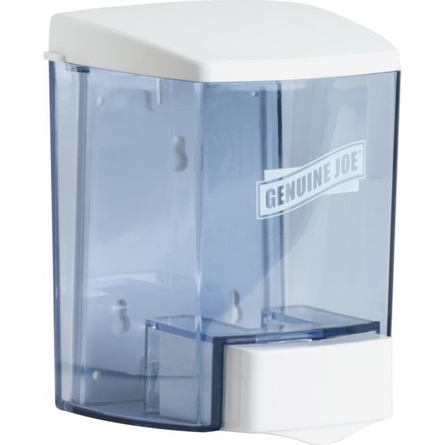 Genuine Joe 30 oz Soap Dispenser - Manual - 30 fl oz Capacity - See-through Tank, Water Resistant, Soft Push - 1Each (Min Order Qty 4) MPN:29425